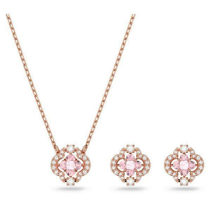 Swarovski Una Roségold-plattiertes Halsketten- und Ohrring-Set mit Zirkonia 5516488 für Damen