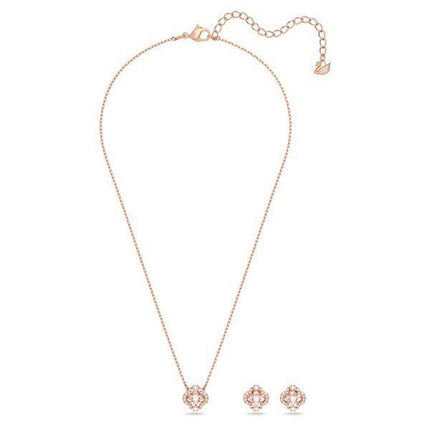 Swarovski Una Roségold-plattiertes Halsketten- und Ohrring-Set mit Zirkonia 5516488 für Damen