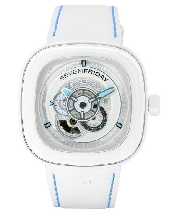 Sevenfriday P-Series Curacao Tag-Nacht-Automatikuhr P1C/05 SF-P1C-05 100M mit weißem Zifferblatt