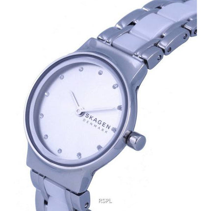 Skagen Freja Lille Edelstahl weißes Zifferblatt Quarz SKW3010 Damenuhr