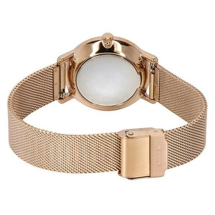 Skagen Kuppel Lille Roségold Edelstahl weißes Zifferblatt Quarz SKW3099 Damenuhr