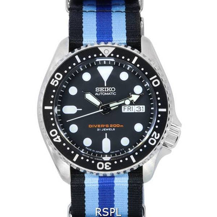 Seiko Schwarzes Zifferblatt Automatische Taucheruhr SKX007J1-var-NATO20 200M Herrenuhr