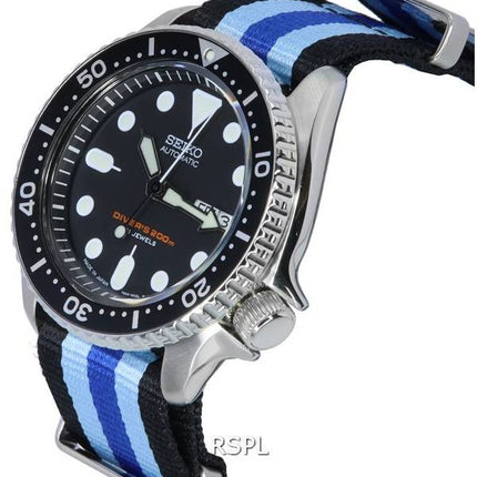 Seiko Schwarzes Zifferblatt Automatische Taucheruhr SKX007J1-var-NATO20 200M Herrenuhr