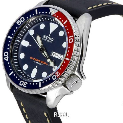 Seiko Automatic Diver's Ratio Schwarzes Leder SKX009J1-LS2 200M Herrenuhr