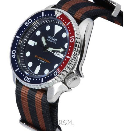 Seiko Blaues Zifferblatt Automatische Taucheruhr SKX009J1-var-NATO22 200M Herrenuhr