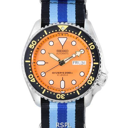 Seiko Orange Zifferblatt Automatische Taucheruhr SKX011J1-var-NATO20 200M Herrenuhr