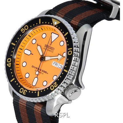 Seiko Orange Zifferblatt Automatische Taucheruhr SKX011J1-var-NATO22 200M Herrenuhr