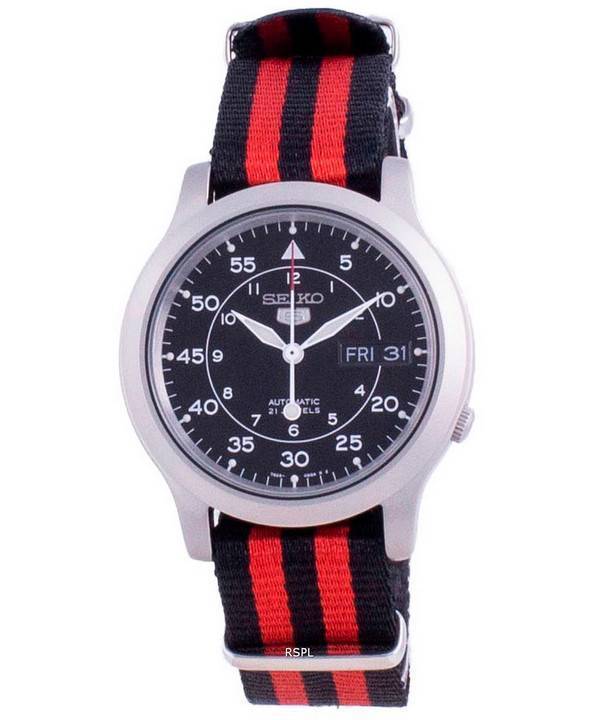 Seiko 5 Military SNK809K2-var-NATO15 Automatische Nylonarmband Herrenuhr