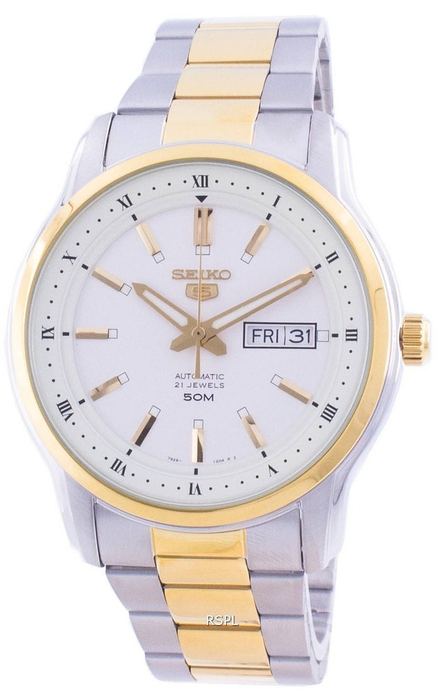 Seiko 5 Automatik Weiß Zifferblatt SNKP14 SNKP14K1 SNKP14K Herrenuhr