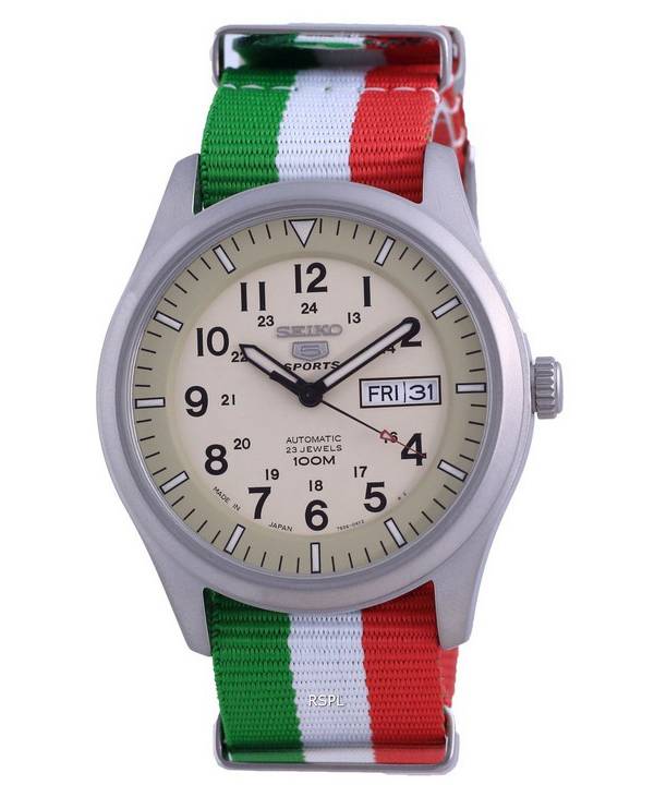 Seiko 5 Sports Military Automatic Japan Made SNZG07J1-var-NATO23 100M Herrenuhr