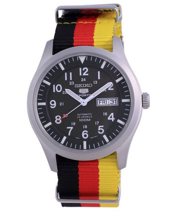 Seiko 5 Sports Military Automatik Polyester SNZG09K1-var-NATO26 100M Herrenuhr