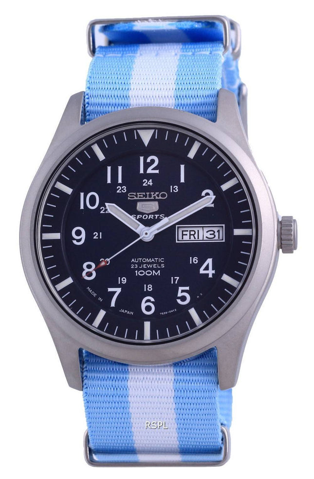 Seiko 5 Sports Automatik Polyester SNZG11J1-var-NATO24 100M Herrenuhr