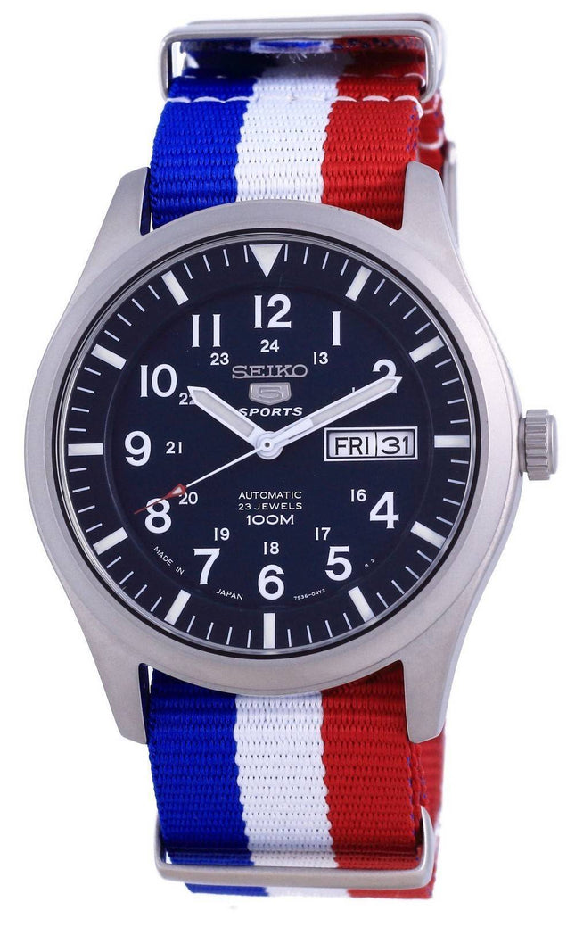 Seiko 5 Sports Automatik Polyester SNZG11J1-var-NATO25 100M Herrenuhr