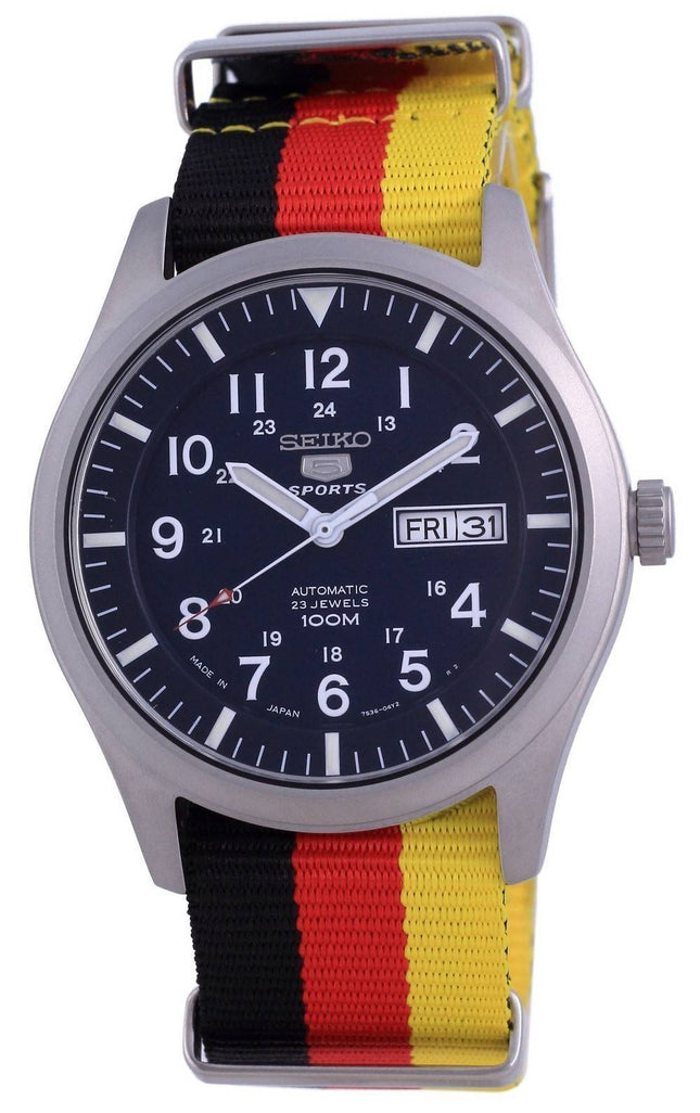 Seiko 5 Sports Automatik Polyester SNZG11J1-var-NATO26 100M Herrenuhr