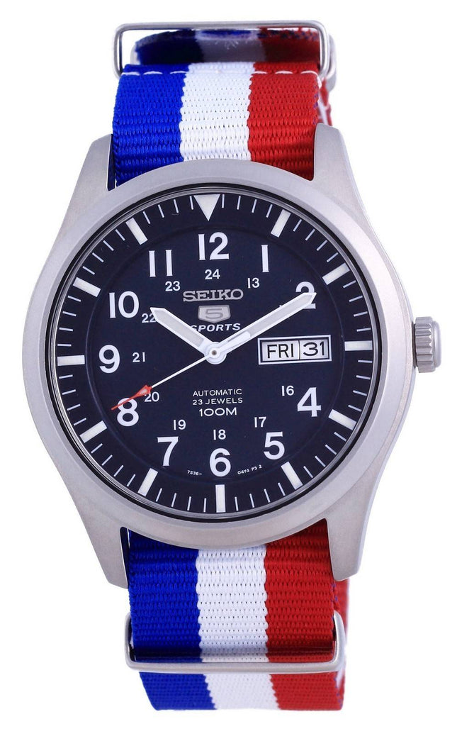 Seiko 5 Sports Automatik Polyester SNZG11K1-var-NATO25 100M Herrenuhr