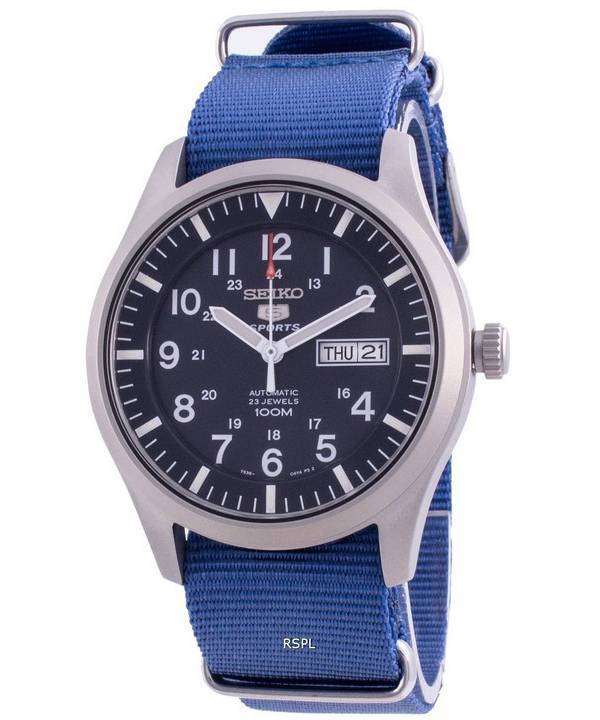 Seiko 5 Sports Blue Dial Automatik SNZG11K1-var-NATO8 100M Herrenuhr