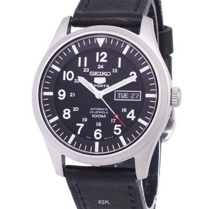 Seiko 5 Sports Automatic Ratio Schwarz Leder SNZG15K1-LS8 Herrenuhr