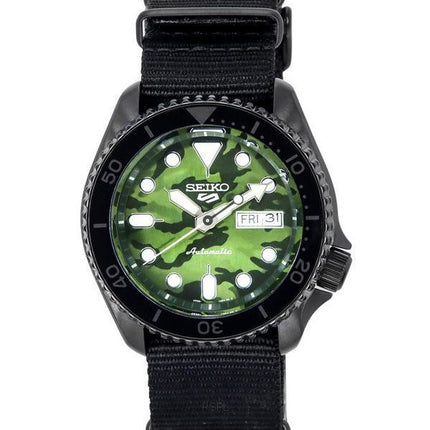 Seiko 5 Sports SKX Street Style Nylonarmband Camouflage Zifferblatt Automatik SRPJ37K1 100M Herrenuhr