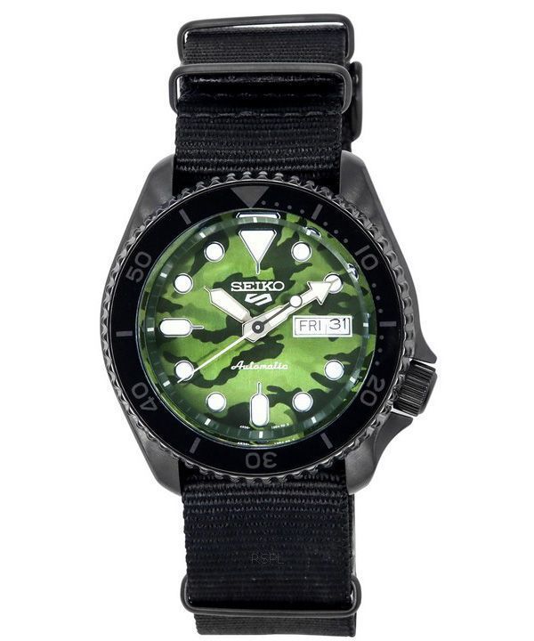 Seiko 5 Sports SKX Street Style Nylonarmband Camouflage Zifferblatt Automatik SRPJ37K1 100M Herrenuhr