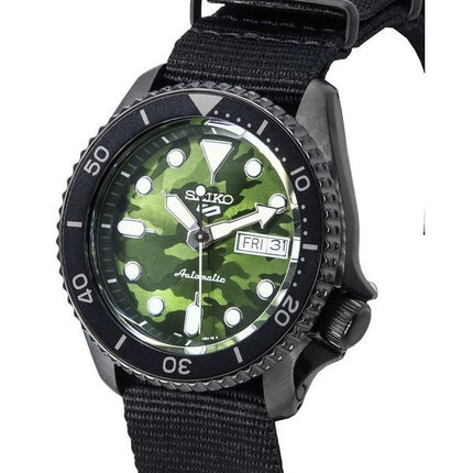 Seiko 5 Sports SKX Street Style Nylonarmband Camouflage Zifferblatt Automatik SRPJ37K1 100M Herrenuhr