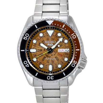 Seiko 5 Sports SKX Style Edelstahl Transparent Orange Zifferblatt Automatik SRPJ47K1 100M Herrenuhr