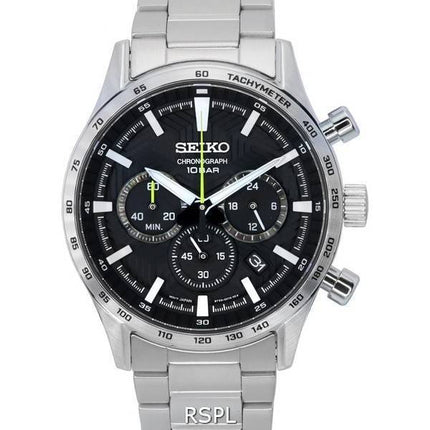 Seiko Urban Sports Chronograph Schwarzes Zifferblatt Quarz SSB413 SSB413P1 SSB413P 100M Herrenuhr