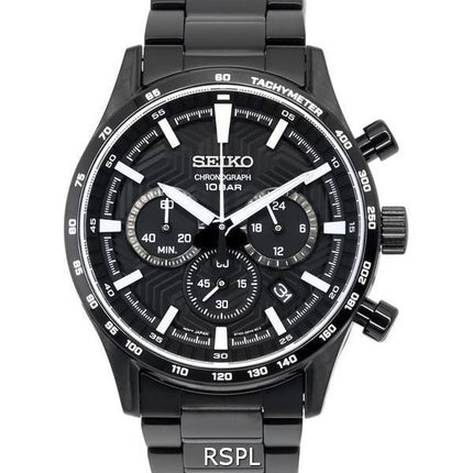 Seiko Urban Sports Chronograph Schwarzes Zifferblatt Quarz SSB415 SSB415P1 SSB415P 100M Herrenuhr