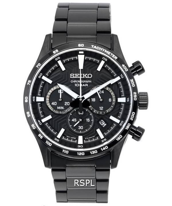 Seiko Urban Sports Chronograph Schwarzes Zifferblatt Quarz SSB415 SSB415P1 SSB415P 100M Herrenuhr