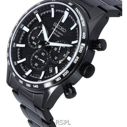 Seiko Urban Sports Chronograph Schwarzes Zifferblatt Quarz SSB415 SSB415P1 SSB415P 100M Herrenuhr