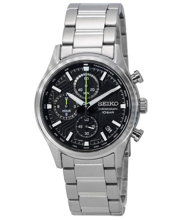 Seiko Conceptual Chronograph, schwarzes Zifferblatt, Quarz, SSB419P1, 100 m, Herrenuhr