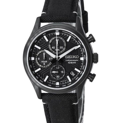 Seiko Conceptual Chronograph, Nylonarmband, schwarzes Zifferblatt, Quarz, SSB421P1, 100 m, Herrenuhr