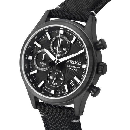 Seiko Conceptual Chronograph, Nylonarmband, schwarzes Zifferblatt, Quarz, SSB421P1, 100 m, Herrenuhr