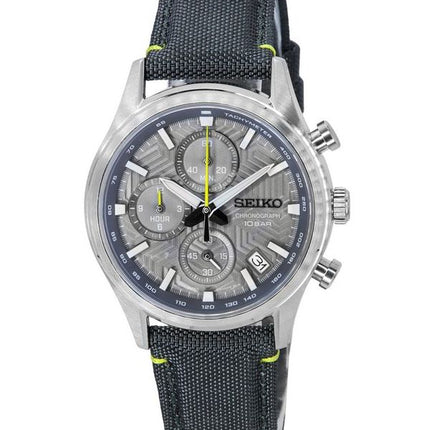 Seiko Conceptual Chronograph, Nylonarmband, graues Zifferblatt, Quarz, SSB423P1, 100 m, Herrenuhr