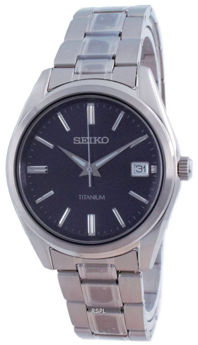 Seiko Entdecken Sie mehr Titan Quarz SUR373 SUR373P1 SUR373P 100M Herrenuhr