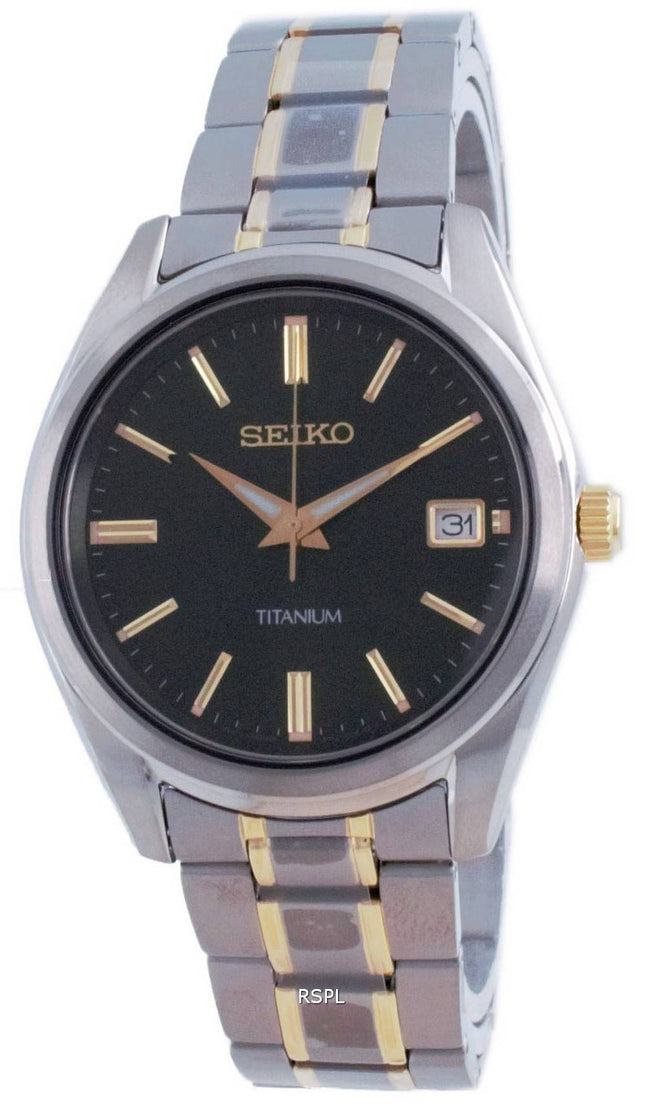 Seiko Entdecken Sie mehr Titan Quarz SUR377 SUR377P1 SUR377P 100M Herrenuhr