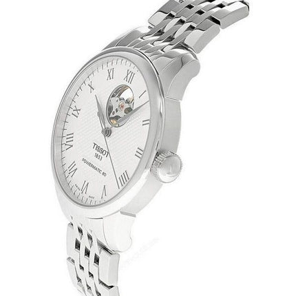 Tissot Le Locle Powermatic 80 Open Heart Silbernes Zifferblatt Automatik T006.407.11.033.02 Herrenuhr