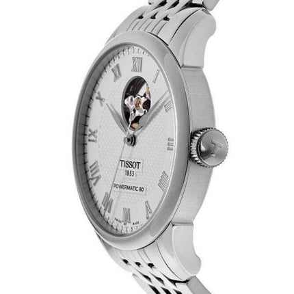 Tissot Le Locle Powermatic 80 Open Heart Silbernes Zifferblatt Automatik T006.407.11.033.02 Herrenuhr