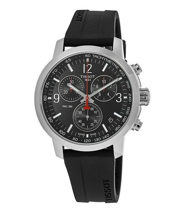 Tissot PRC 200 T-Sport Chronograph schwarzes Zifferblatt Quarz Taucheruhr T114.417.17.057.00 200M Herrenuhr