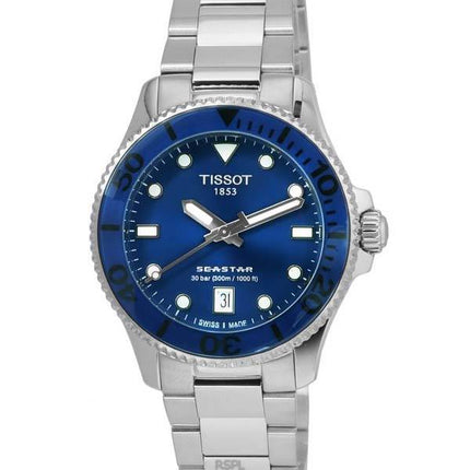 Tissot T-Sport Seastar 1000 Blaues Zifferblatt Quarz Taucher T120.210.11.041.00 T1202101104100 300M Unisex Uhr