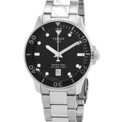 Tissot T-Sport Seastar 1000 Edelstahl schwarzes Zifferblatt Quarz Taucheruhr T120.410.11.051.00 300M Herrenuhr