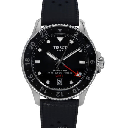 Tissot Seastar 1000 GMT Kautschukarmband Schwarzes Zifferblatt Quarz Taucheruhr T120.852.17.051.00 300M Herrenuhr