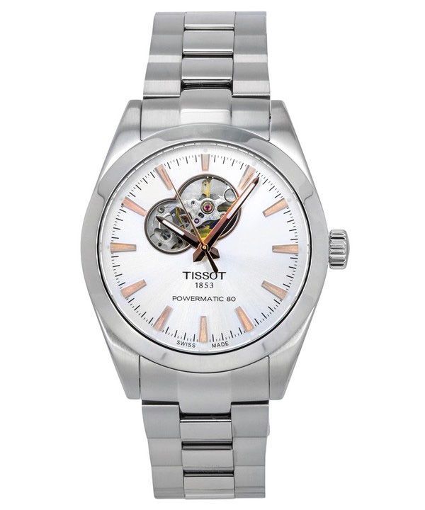 Tissot T-Classic Gentleman Powermatic 80 Silber Open Heart Dial Automatik T127.407.11.031.01 100M Herrenuhr