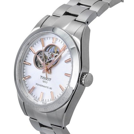 Tissot T-Classic Gentleman Powermatic 80 Silber Open Heart Dial Automatik T127.407.11.031.01 100M Herrenuhr