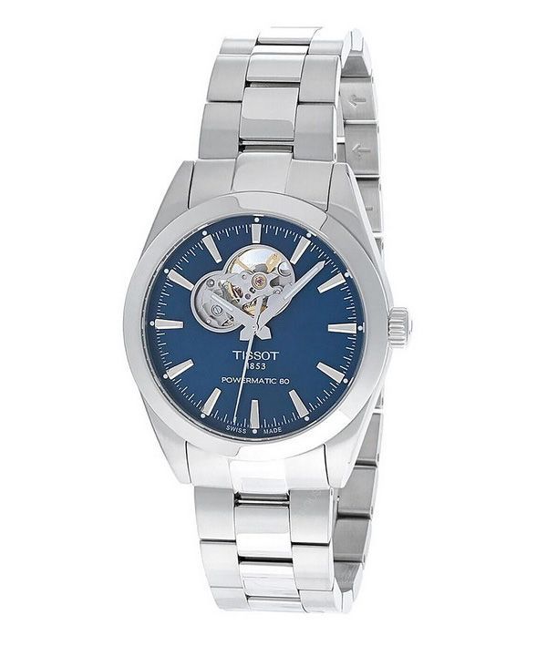 Tissot T-Classic Gentleman Powermatic 80 Open Heart blaues Zifferblatt Automatik T127.407.11.041.01 100M Herrenuhr