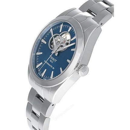 Tissot T-Classic Gentleman Powermatic 80 Open Heart blaues Zifferblatt Automatik T127.407.11.041.01 100M Herrenuhr