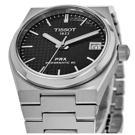 Tissot PRX T-Classic Powermatic 80 schwarzes Zifferblatt Automatik T137.207.11.051.00 100M Unisex-Uhr