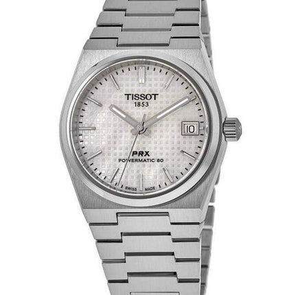 Tissot PRX T-Classic Powermatic 80 Weißes Perlmuttzifferblatt Automatik T137.207.11.111.00 100M Unisex-Uhr