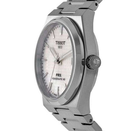 Tissot PRX T-Classic Powermatic 80 Weißes Perlmuttzifferblatt Automatik T137.207.11.111.00 100M Unisex-Uhr