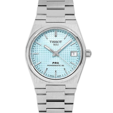 Tissot T-Classic PRX Powermatic 80 Edelstahl Eisblaues Zifferblatt Automatik T137.207.11.351.00 100M Damenuhr