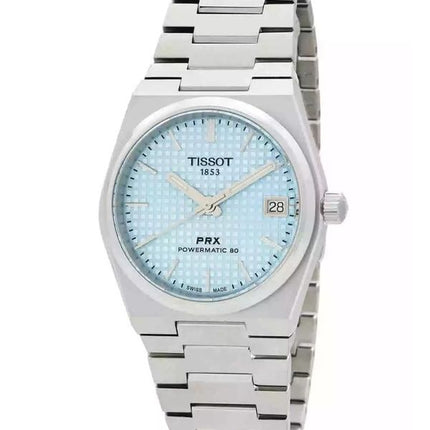 Tissot T-Classic PRX Powermatic 80 Edelstahl Eisblaues Zifferblatt Automatik T137.207.11.351.00 100M Damenuhr